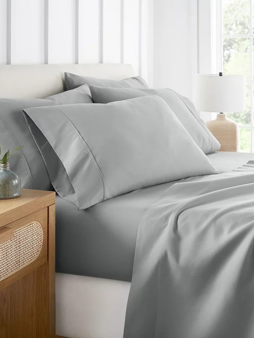 Home Collections Luxury Ultra Soft 6pc Queen  Sheet Set - Light Gray